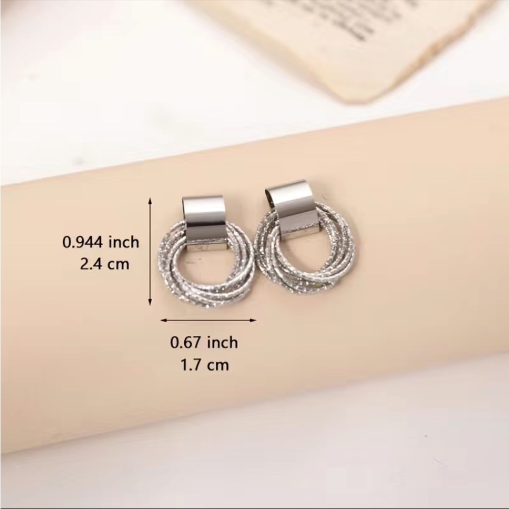 Classic Multiple Small Circle Dangle Earrings Uni… - image 4